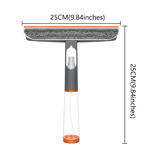 3-in-1 Window Squeegee Detachable Effortless Cleaning Microfiber Scraper Spray Window Cleaner with Spray Bottle