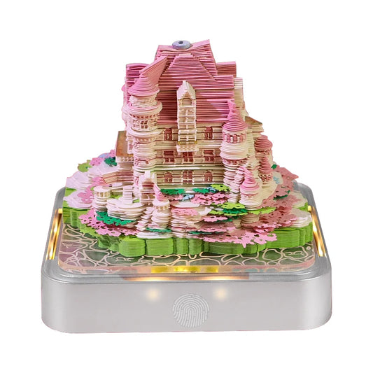 Valentine's Day New Design Love Castle 3D Memo Pad Custom Calendar Sticky Notes Paper Carving Art Notepad Gift Items for Girls
