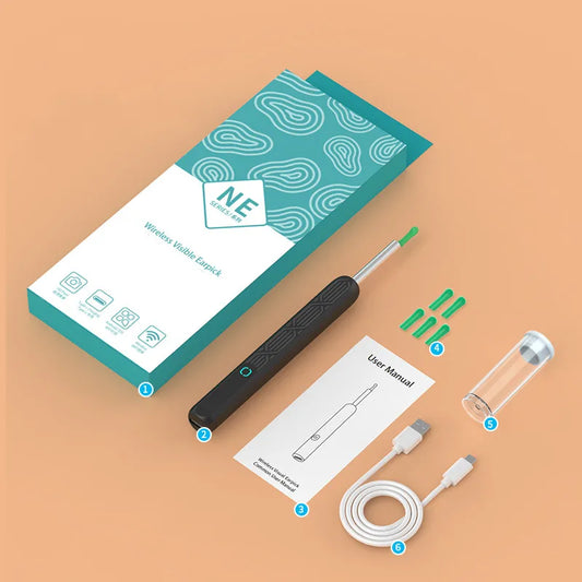 NE3-H Wireless Visual Ear Cleaner With Camera  Safe & Portable Earwax Removal Tool, HD Smart Otoscope for Gentle Cleaning