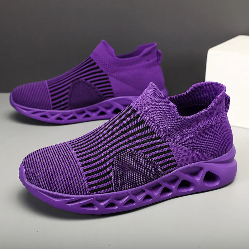 Unisex White Flywoven Sock Sneakers Size 36-48 Couple Casual Shoes for Men Fashion Trend Breathable Spring Summer Autumn Winter