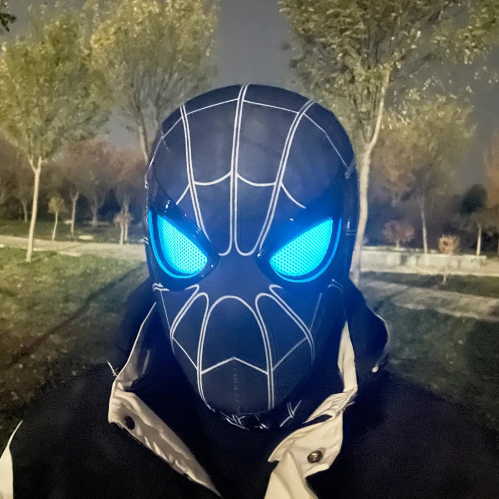 Moving Eyes Super Hero Mask Full Face Adjustment Eyes Size Hero Cosplay Mask for Kids/Adult,Spiderman Mask