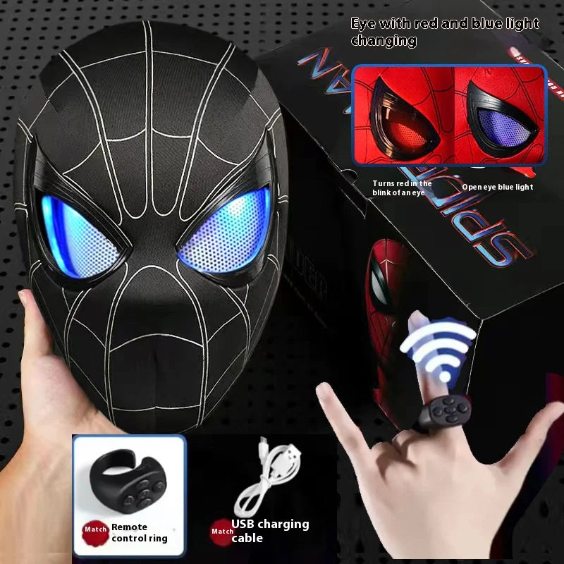 Moving Eyes Super Hero Mask Full Face Adjustment Eyes Size Hero Cosplay Mask for Kids/Adult,Spiderman Mask