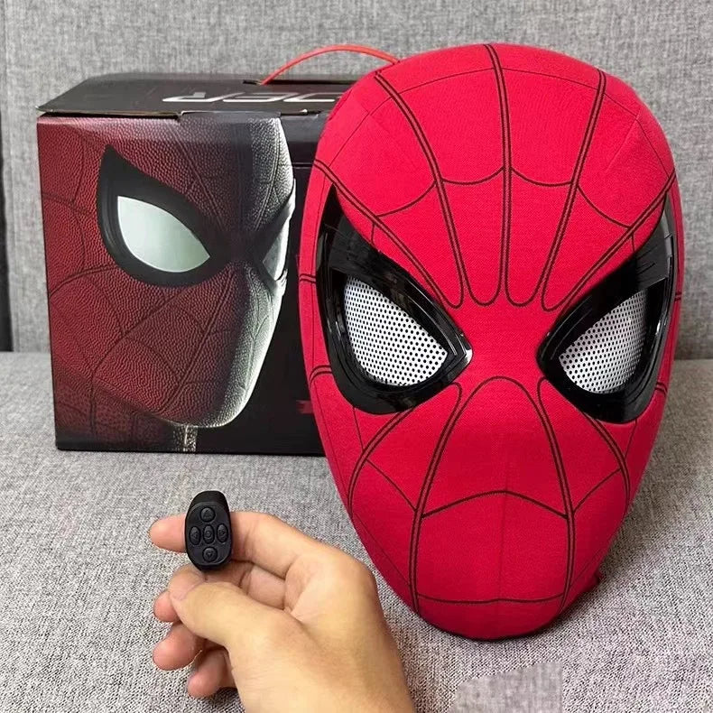 Moving Eyes Super Hero Mask Full Face Adjustment Eyes Size Hero Cosplay Mask for Kids/Adult,Spiderman Mask