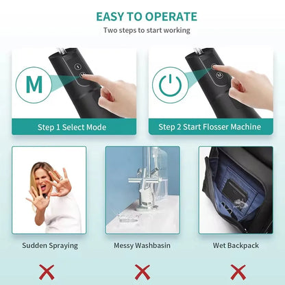 Teeth Cleaning With 5 Modes DIY 400ML Water Tank IPX7 Waterproof Portable Electric Cordless Oral Irrigator Dental Water Flosser