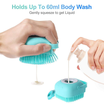Portable Bathing Brush for Dogs and Cats Silicone Rubber Shower Massage Brush Cleaning Washing Pet Bath Tool
