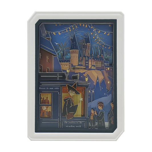 Harry's Castle 3D Wall Pictures Wall Art Living Room Decorative Led Night Lighted Papercut Lightbox Wall for Home Decor Dropship
