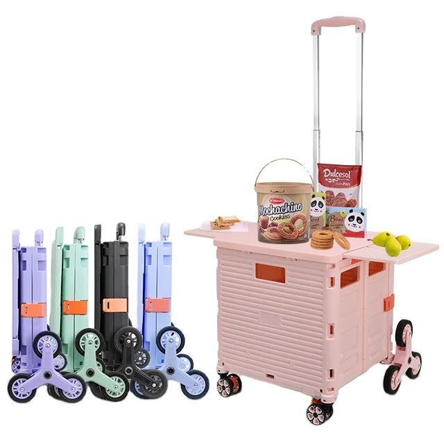 8 Wheel Solid Construction Compact Lightweight Utility Grocery Push Cart Moving Dolly Trolley Carts