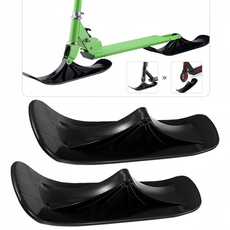 2pcs Outdoor Fold Skateboard Attachment Sand Scooter Conversion Kit for Ski Snow Scooter Sled Targeted for Active Outdoor Sports