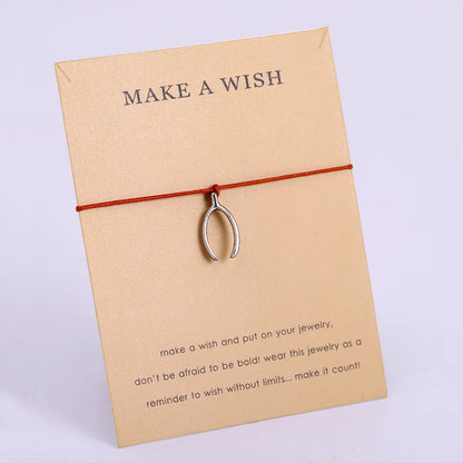 Custom Antique Silver Horse Shoe Horseshoe Charm Bracelet Promotional Gift for Men and Women 'Make a Wish' Fashion Jewelry