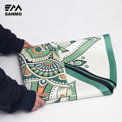 Custom Printed High Quality Eco Friendly Sports Home Fitness Yoga Folding Durable Green Meditation 55 Inch Rubber Yoga Mats