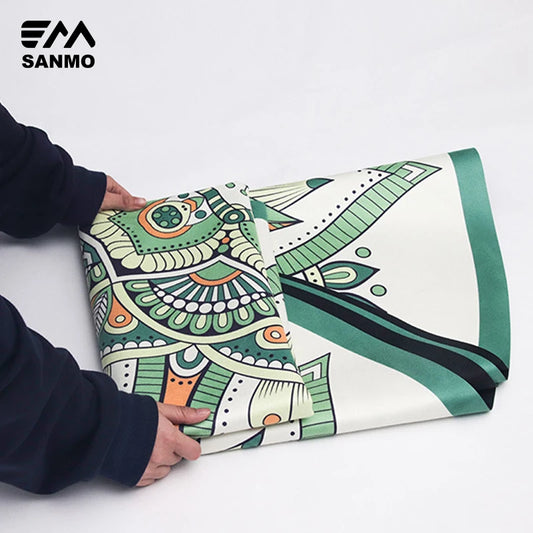 Custom Printed High Quality Eco Friendly Sports Home Fitness Yoga Folding Durable Green Meditation 55 Inch Rubber Yoga Mats