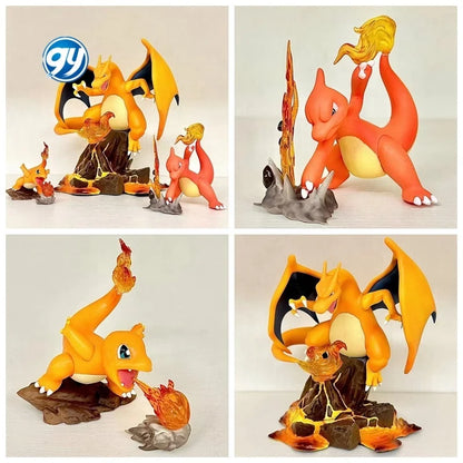Pokemoned Charmander Charmeleoned Charizard GK Evolution Set Boxed Collectible Model Figure Statue