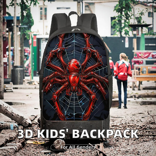 3D Cartoon Spider Waterproof School Backpack Set Best Gift for Boys Children's Three-Piece Backpack