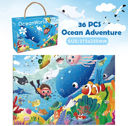 36 Set Cartoon Jigsaw Puzzles Kids' Educational Paper Puzzles EN71 Certified for Gifts and Games
