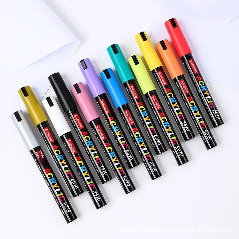 3mm Thick Acrylic Marker Pen Set for Ceramic Stone Wood for Graffiti Marking on Plastic Material for Drawing