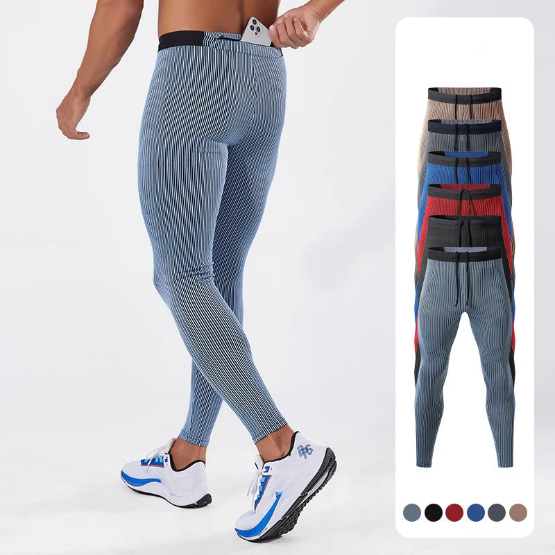 Men's Skinny Fit Breathable Warm-Up Pants for Basketball Football Jogging Clothes Muscle Protection for Adults for Spring Season