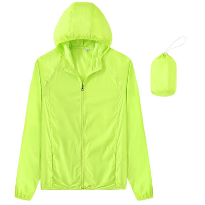Spring Men/Women Unisex Lightweight Coat Quick Dry Sport Running Outdoor Hiking Rain Zip Waterproof Windbreaker Jacket With Hood