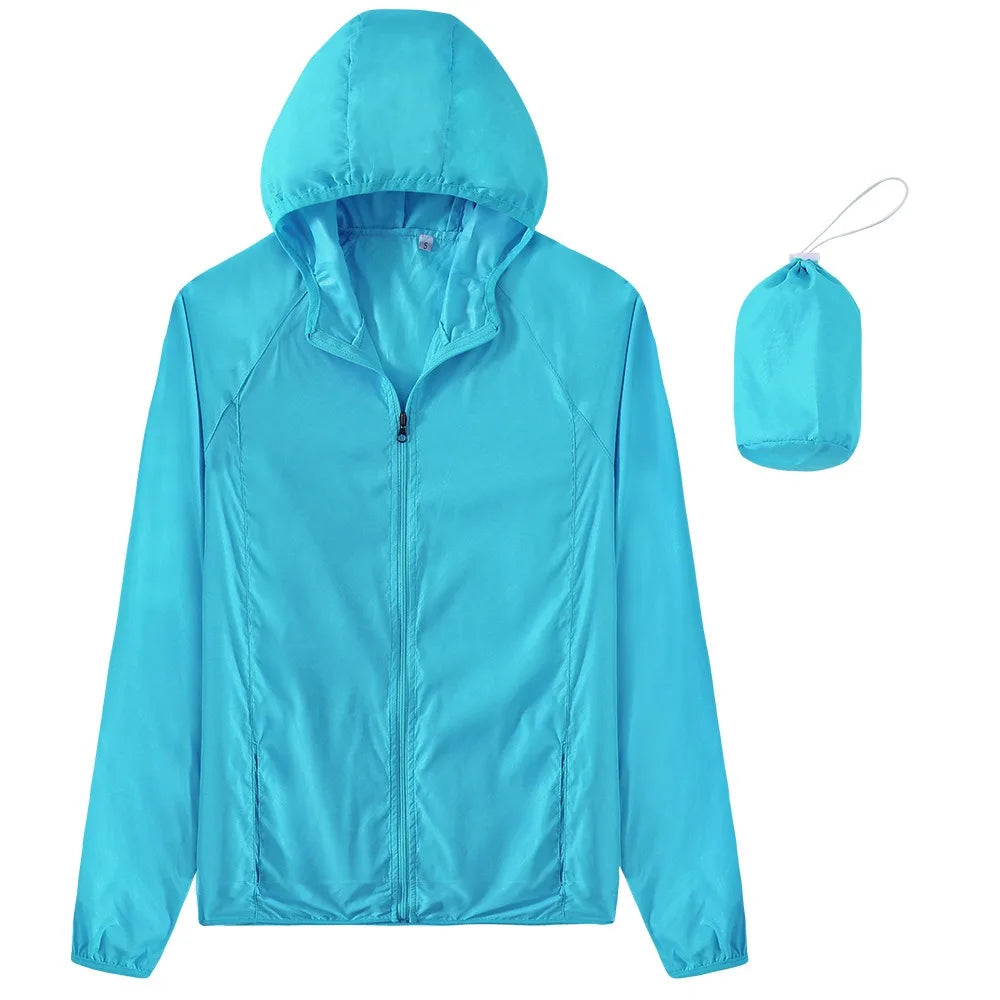Spring Men/Women Unisex Lightweight Coat Quick Dry Sport Running Outdoor Hiking Rain Zip Waterproof Windbreaker Jacket With Hood