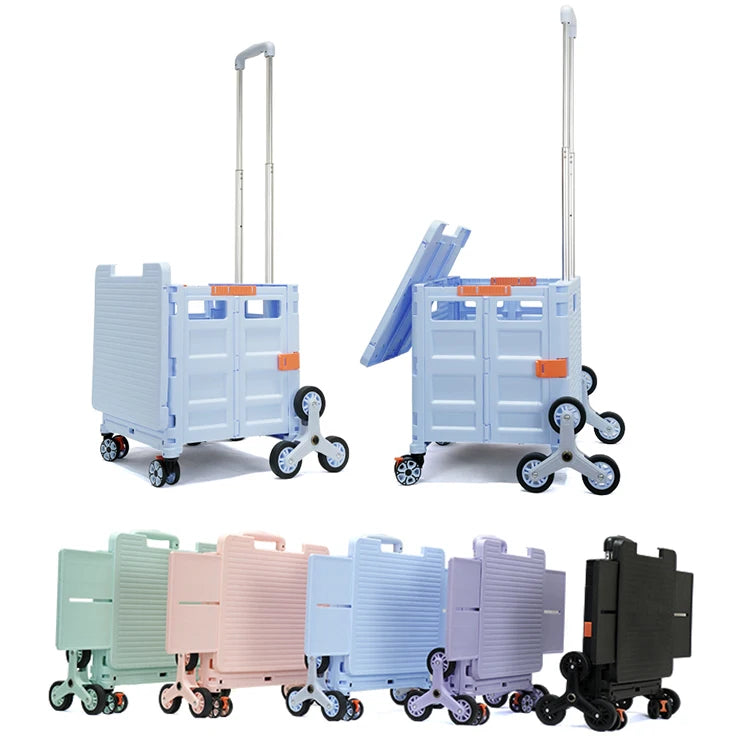 8 Wheel Solid Construction Compact Lightweight Utility Grocery Push Cart Moving Dolly Trolley Carts