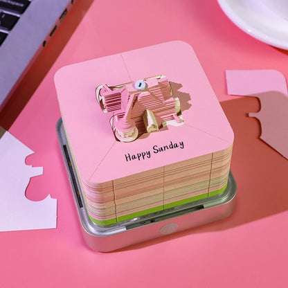 Valentine's Day New Design Love Castle 3D Memo Pad Custom Calendar Sticky Notes Paper Carving Art Notepad Gift Items for Girls