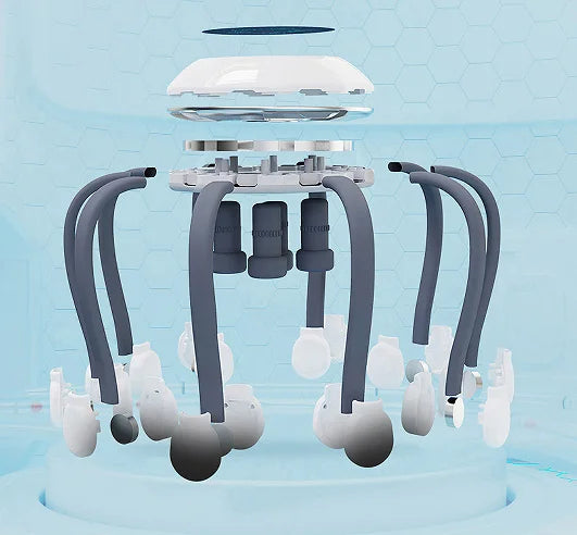 Ten Tactile Tentacles Massage Relax Head Rechargeable Scalp Massage Relieve Fatigue Head Massager