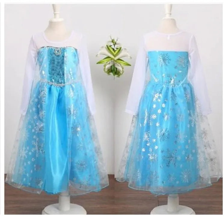 High Quality Elsa Flower Girl Dress Modern Children Lovely Girl Cosplay Performance Costume BXXXBX