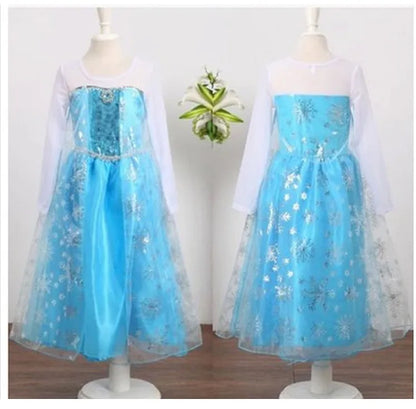High Quality Elsa Flower Girl Dress Modern Children Lovely Girl Cosplay Performance Costume BXXXBX