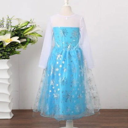 High Quality Elsa Flower Girl Dress Modern Children Lovely Girl Cosplay Performance Costume BXXXBX