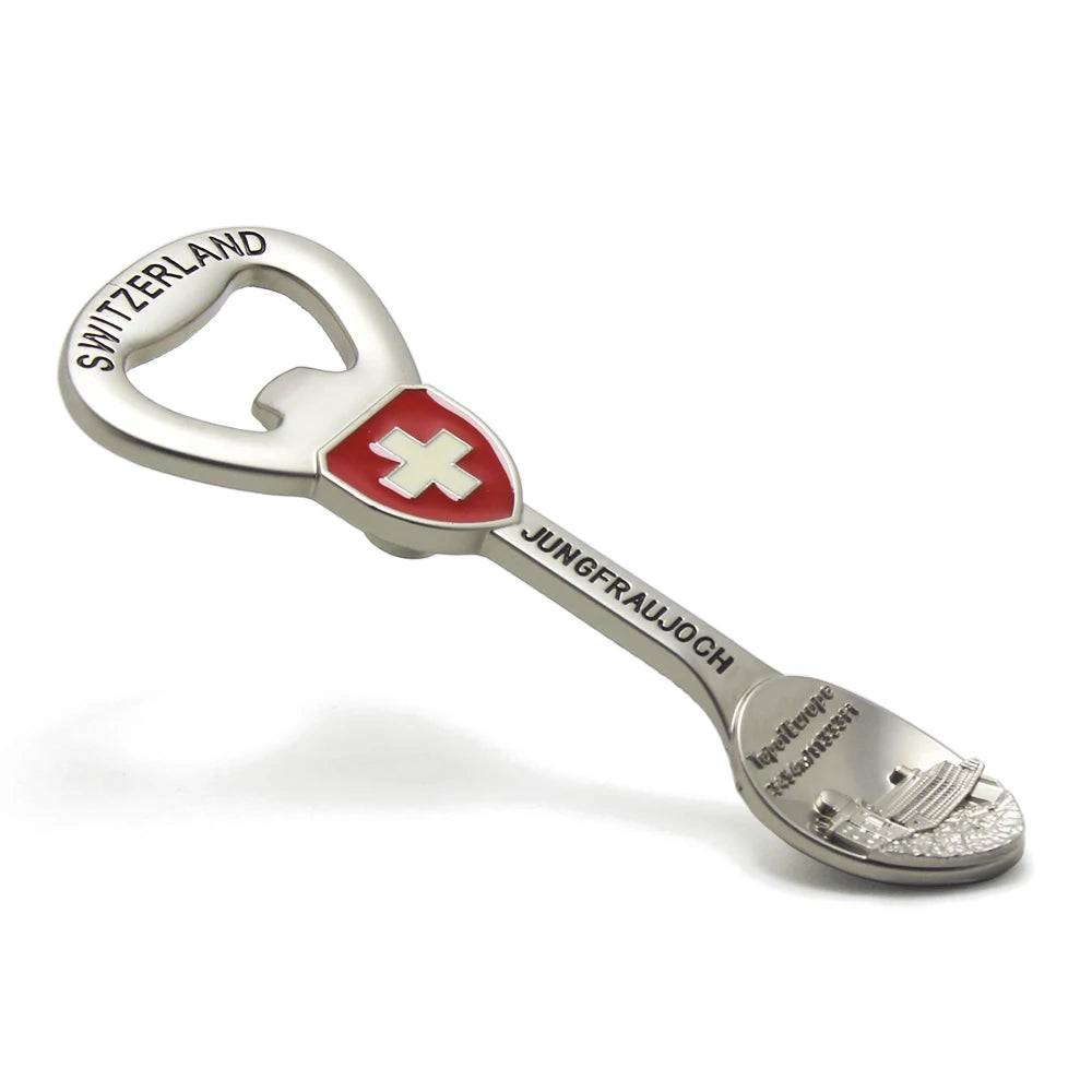 Tourist Souvenir Gifts Metal Spoon Beer Bottle Opener Fridge Magnet Custom Promotional Magnet Souvenir Spoon