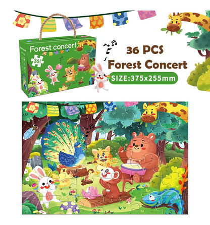 36 Set Cartoon Jigsaw Puzzles Kids' Educational Paper Puzzles EN71 Certified for Gifts and Games