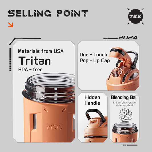 Tritan Gym 700ml Shaker Bottle Workout Water/Shake Bottle for Adults Safe Material for Hiking Travel