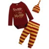 Harry Potter Style Baby Clothing Set Infant Three-Piece Pullover Romper Long-Sleeve Short-Sleeve Black