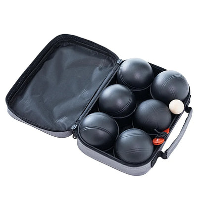 Boccia Black Steel Petanque Boules Ball Portable for All Seasons Outdoor Sports