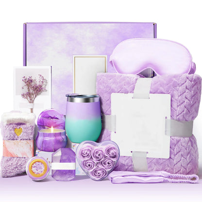 Birthday & Wedding Gift Set with Aromatherapy Bath Salts Candles Soap & More