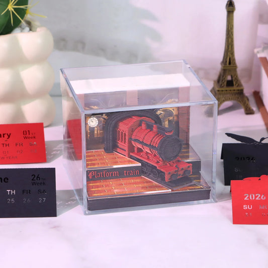 New Product 2026 Gift Idea Hogwarts Express 3D LED Light Paper Craft Magical Train Tear off Model for Hary Potter Fans