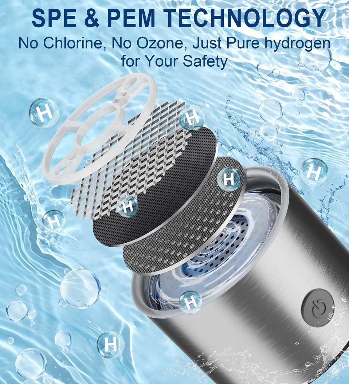 PUREFLOW SPE PEM 460ml 1500PPB USB Rechargeable Glass Hydrogen Water Bottle 3-in-1 Portable Inhaler for Household Outdoor Use