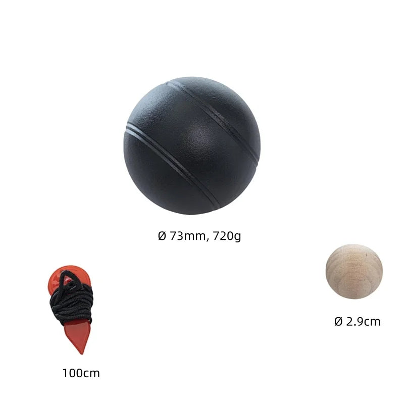 Boccia Black Steel Petanque Boules Ball Portable for All Seasons Outdoor Sports