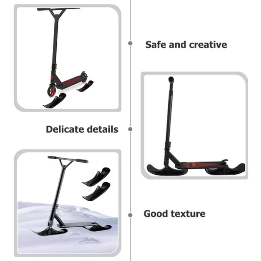 2pcs Outdoor Fold Skateboard Attachment Sand Scooter Conversion Kit for Ski Snow Scooter Sled Targeted for Active Outdoor Sports