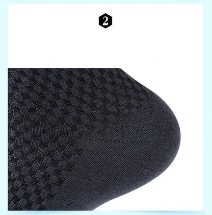 Men's Casual Bamboo Thin Antibacterial Mid Calf Crew Socks for Men 5 Pairs Set Box Available