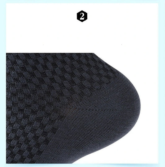 Men's Casual Bamboo Thin Antibacterial Mid Calf Crew Socks for Men 5 Pairs Set Box Available