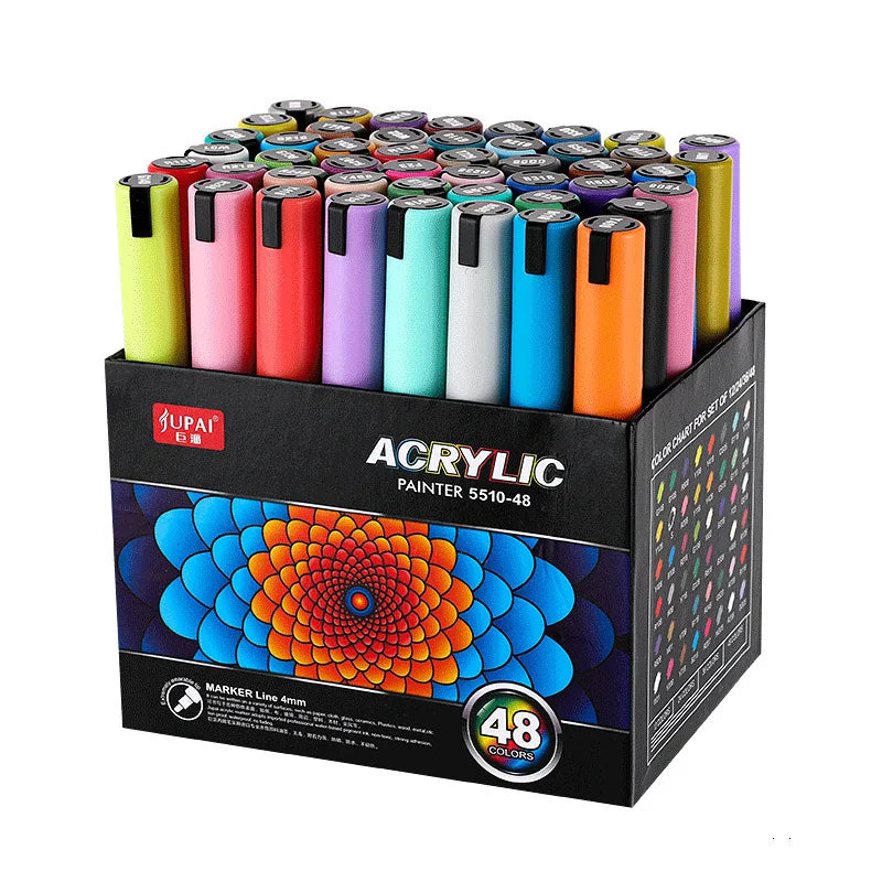 3mm Thick Acrylic Marker Pen Set for Ceramic Stone Wood for Graffiti Marking on Plastic Material for Drawing