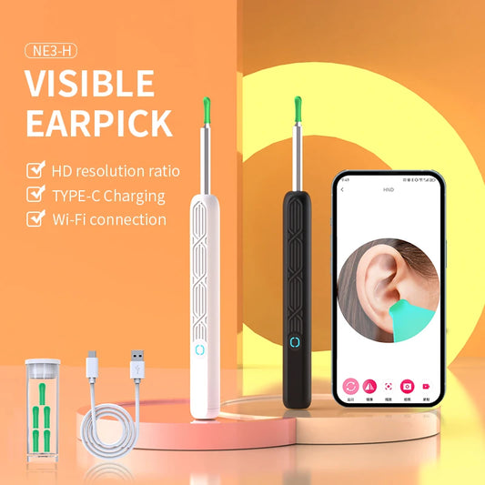 NE3-H Wireless Visual Ear Cleaner With Camera  Safe & Portable Earwax Removal Tool, HD Smart Otoscope for Gentle Cleaning