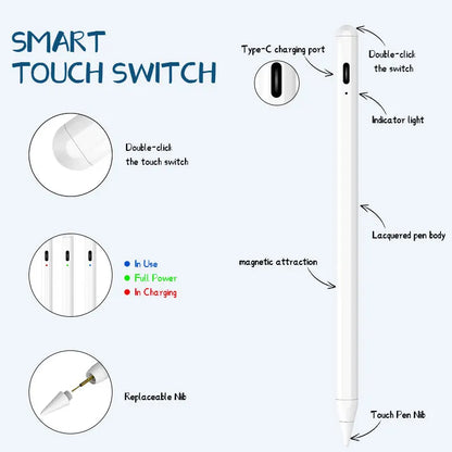 High Performance Anti-touch Low Latency Aluminum Alloy Active Digital Pencil Stylus Pen For Ipad