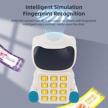 Children's Space Rocket Educational Toy Intelligent Sensing Simulation Fingerprint Recognition Piggy Bank Safe Creative Savings