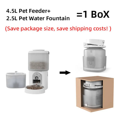 Wifi Video 2 in 1 Pet Water Drinking Fountain and Food Bowl Smart Automatic Dog Cat Pet Food Feeder Dispenser With Camera