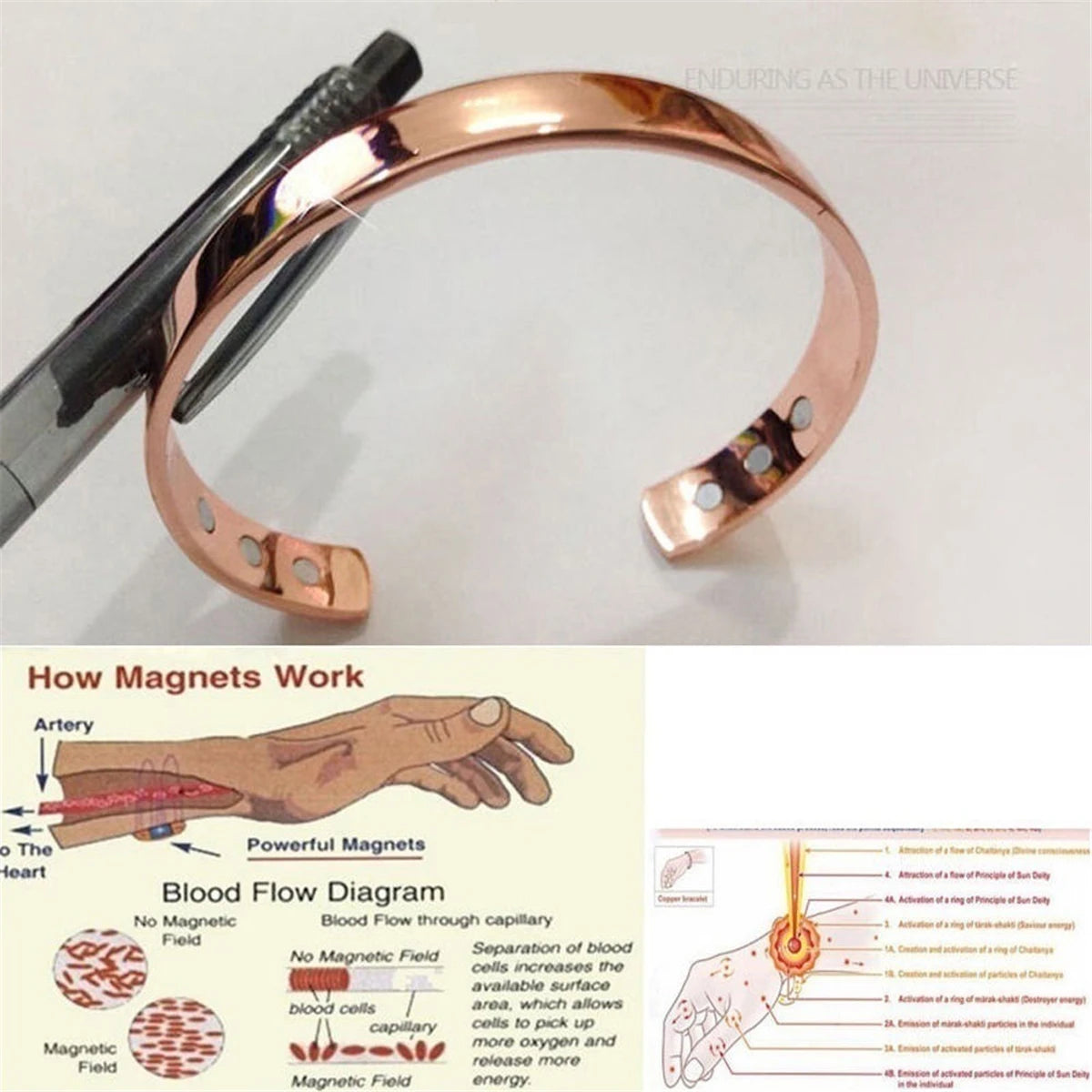 Fashion Copper Magnetic Bracelet Arthritis Therapy Energy Healing Pain Relief Man Women Jewelry Gift