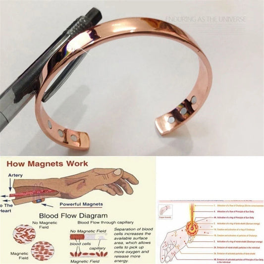 Fashion Copper Magnetic Bracelet Arthritis Therapy Energy Healing Pain Relief Man Women Jewelry Gift