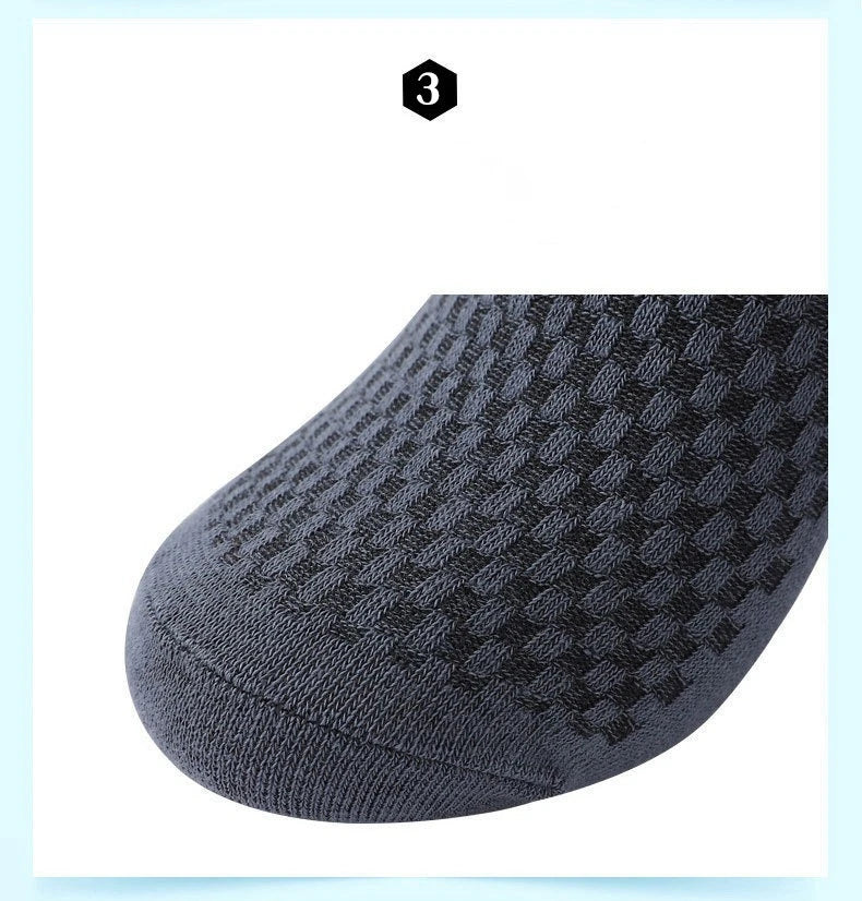 Men's Casual Bamboo Thin Antibacterial Mid Calf Crew Socks for Men 5 Pairs Set Box Available