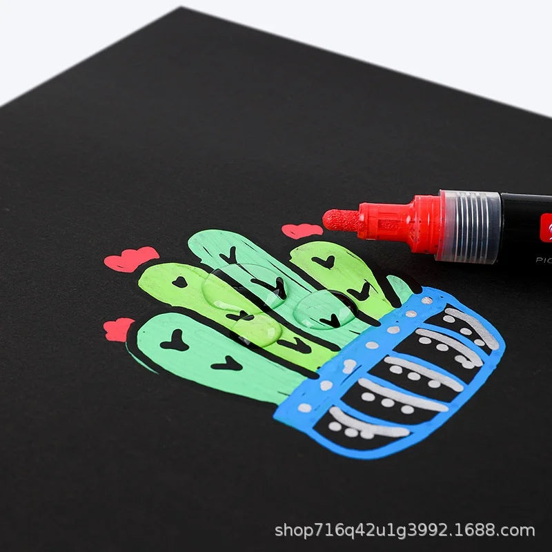 3mm Thick Acrylic Marker Pen Set for Ceramic Stone Wood for Graffiti Marking on Plastic Material for Drawing