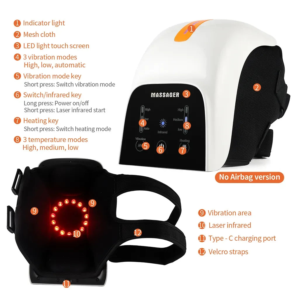 Physiotherapy Thermal Electric Knee Vibrate Pain Relief  Machines Treatment Heating Heat Knee Massager